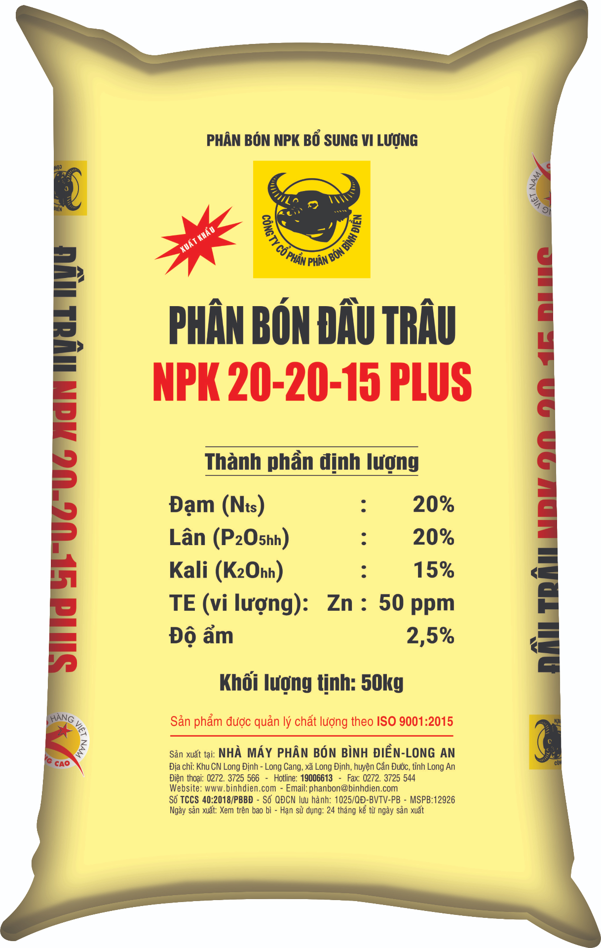 NPK Đầu Trâu 20-20-15 Xuất khẩu