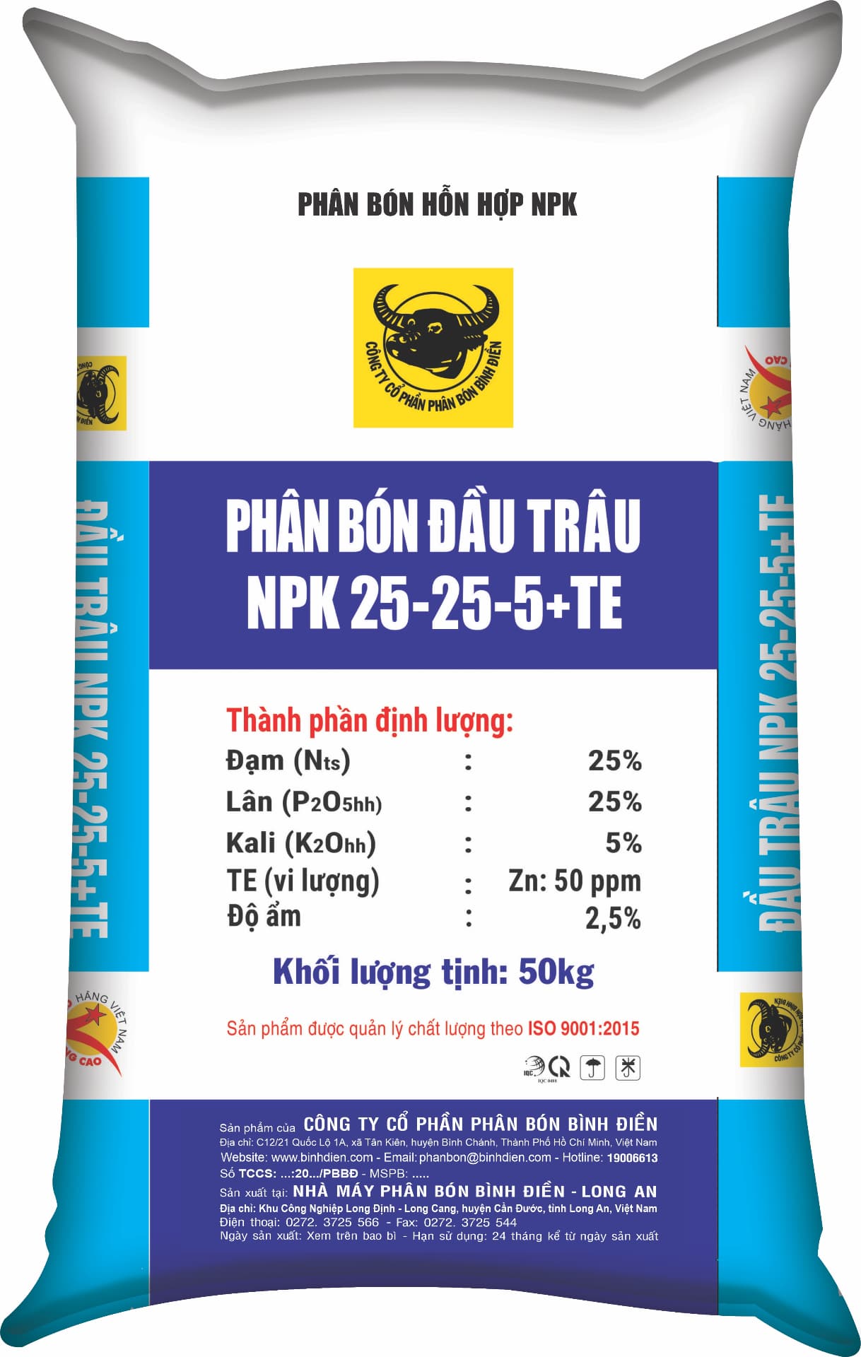 NPK ĐẦU TRÂU 25-25-5 +TE